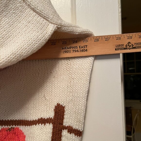 vintage precious hand-knit jack-o-lantern scarecrow sweater - Picture 3 of 5